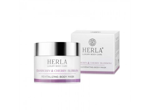 HERLA LUXURY BODY CARE atkurianti, maitinanti kūno kaukė Cranberry and Cherry Blossom Revitalizing Body Mask 200ml